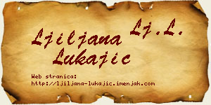 Ljiljana Lukajić vizit kartica